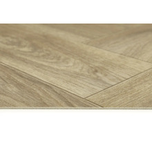 Nahaufnahme eines Vinylbodens in Holzoptik