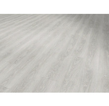 Heller Holzbodenbelag imitiert ein Dielenmuster.