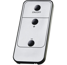 Fernbedienung mit An- und Ausschalter sowie Plus- und Minustaste