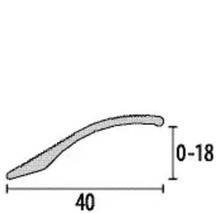 Zeichnung eines Profils mit Abmessungen 40 x 0-18 mm.