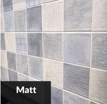 Detailansicht einer Wandfliese mit matter Oberfläche