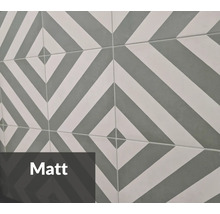 Nahaufnahme von Fliesen mit mattem Finish und geometrischem Muster