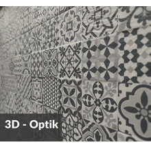 Wandfliesen mit 3D Optik und verschiedenen Mustern