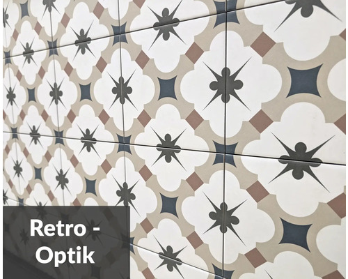 Fliesen mit Retro Muster für Wand- und Bodengestaltung
