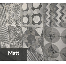 Wandfliesen mit verschiedenen geometrischen Mustern