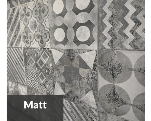 Wandfliesen mit verschiedenen geometrischen Mustern