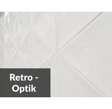 Weiße Fliesen mit Retro-Optik für Wandgestaltung