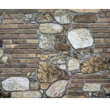 Mauerwerk mit Stein- und Ziegelstruktur