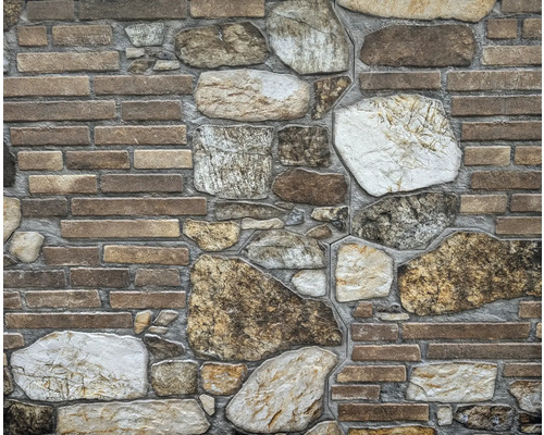 Mauerwerk mit Stein- und Ziegelstruktur