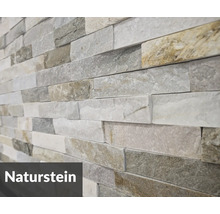 Natursteinwand mit rechteckigen Steinen