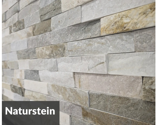 Natursteinwand mit rechteckigen Steinen