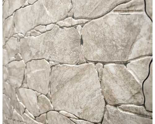 Nahaufnahme einer Wandverkleidung in Steinoptik.