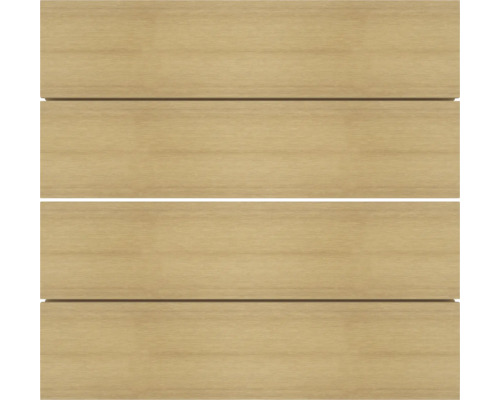 Vier Holzpaneele mit Nut- und Federverbindung