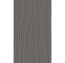 Nahaufnahme einer grauen Terrassendiele mit Holzstruktur