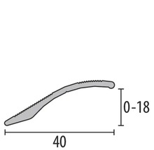 Schema einer Übergangsleiste mit den Maßen 40 mal 0-18