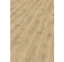 Nahaufnahme von hellem Laminatboden mit Holzoptik