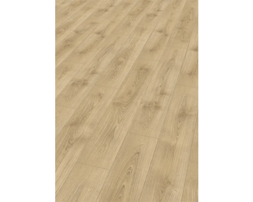 Nahaufnahme von hellem Laminatboden mit Holzoptik