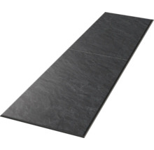 Rechteckige Bodenfliese in Schieferoptik mit strukturierter Oberfläche.