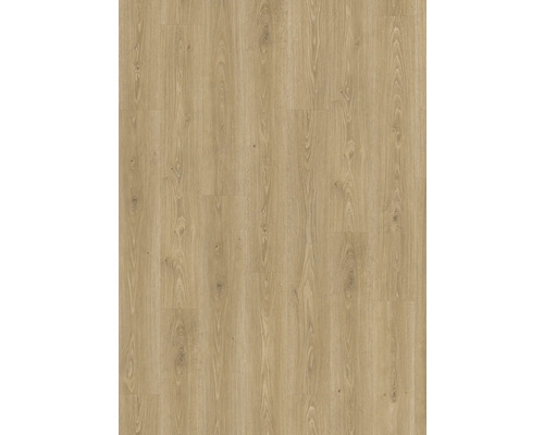 Hellbrauner Bodenbelag in Holzoptik Eiche mit natürlicher Maserung und sichtbaren Astlöchern.