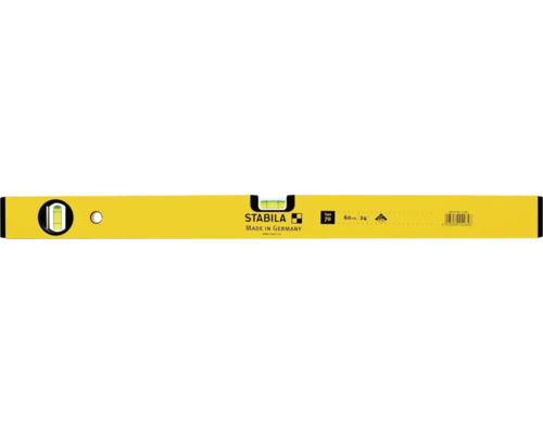Stabila Wasserwaage Typ 70, Länge 60 Zentimeter, mit zwei Libellen.