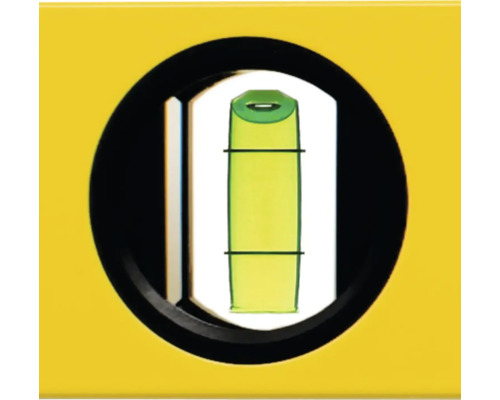 Detailansicht einer vertikalen Libelle einer Wasserwaage.