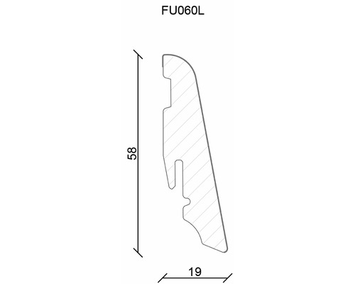 Sockelleiste Eiche Princeton FU060L 19x58x2400 mm