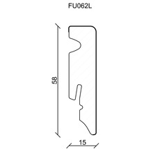 Profilleiste FU062L mit Abmessungen 58 mm x 15 mm
