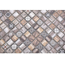 Mosaikfliese mit Holzoptik und Muster