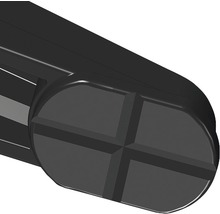 Detailaufnahme einer schwarzen Kreuzschlitzschraube