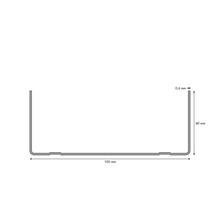 Schema eines Metallprofils mit Maßangaben