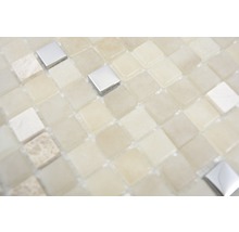 Mosaikfliese aus Naturstein und Metall