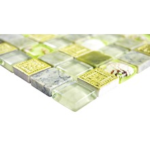 Mosaikfliese mit Glas-, Stein- und Muschelelementen