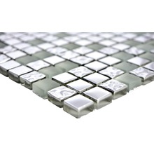 Mosaikfliese aus Glas und Metall