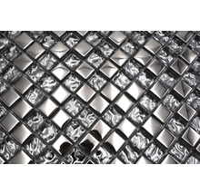 Mosaikfliesen aus Glas und Metall im quadratischen Format
