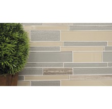 Mosaikfliese mit Glas- und Steinelementen