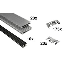 Aluminiumprofile und Verbindungselemente für Terrassendielen