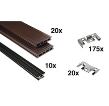 Terrassendielen-Set mit Unterkonstruktion und Befestigungsclips