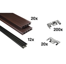 Terrassendielen Set mit Befestigungsclips