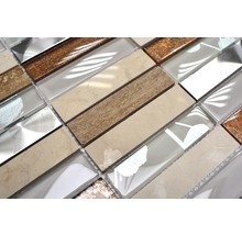 Mosaikfliesen aus Glas und Stein, rechteckig