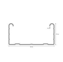 Aluminiumprofil mit den Maßen 60 mm x 27 mm
