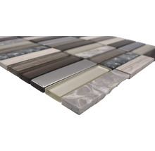 Mosaikfliese aus Glas und Naturstein