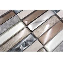 Mosaikfliese aus Glas und Naturstein