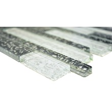 Mosaikfliese aus Glas mit floralem Dekor