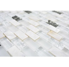 Mosaikfliese aus Glas und Perlmutt