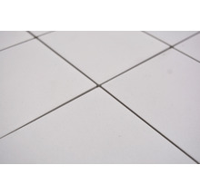 Nahaufnahme von quadratischen Fliesen mit Fugen