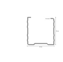 Abmessungen eines C-Profils: 50 mm x 50 mm, Dicke 0,6 mm.