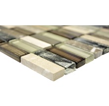 Mosaikfliese aus Glas und Naturstein