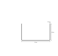 Abmessungen eines U-Profils: 75 mm breit, 40 mm hoch und 0,6 mm dick