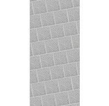 Bodenbelag aus grauen Steinzeugfliesen mit Fugen