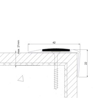 Zeichnung eines Treppenkantenprofils mit Abmessungen